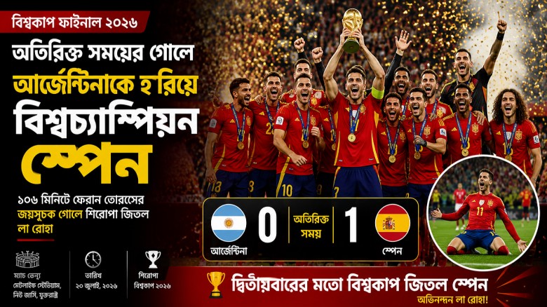 বিশ্বকাপ ফাইনাল: অতিরিক্ত সময়ের গোলে আর্জেন্টিনাকে হারিয়ে 