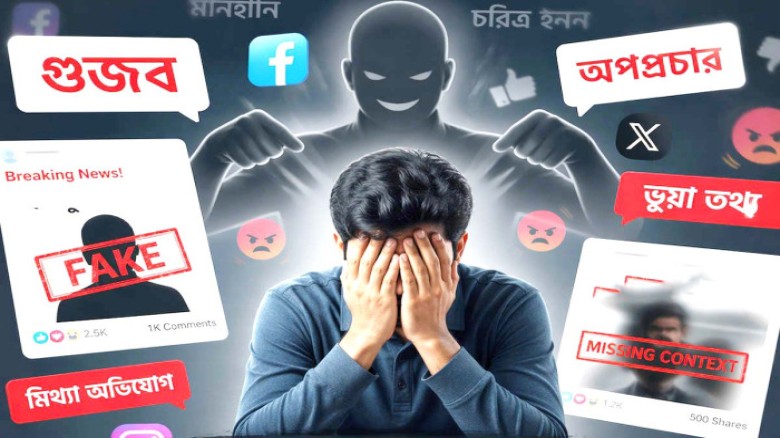 সোশ্যাল মিডিয়ায় গুজব ভুয়া তথ্যে চরিত্রহনন