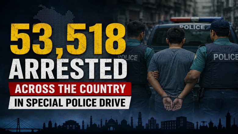 সারা দেশে বিশেষ অভিযানে গ্রেপ্তার ৫৩ হাজার ৫১৮ জন